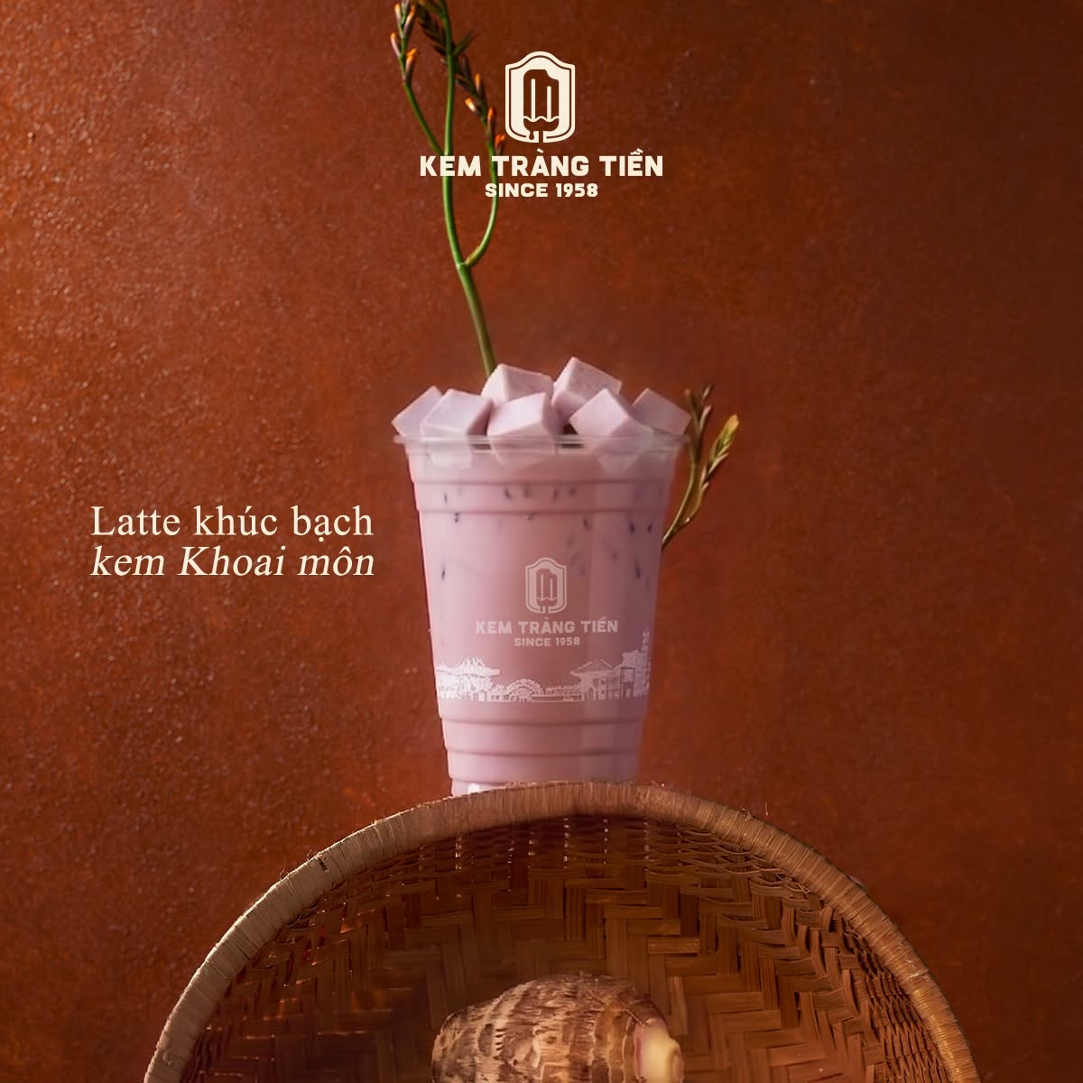 Latte Khúc Bạch Kem Khoai Môn