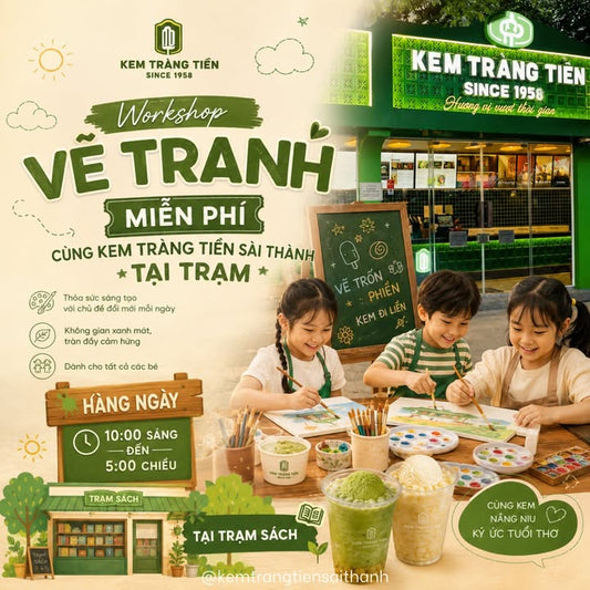 Khám Phá Workshop Vẽ Tranh Miễn Phí Tại Trạm Sách Cùng Kem Tràng Tiền Sài Thành