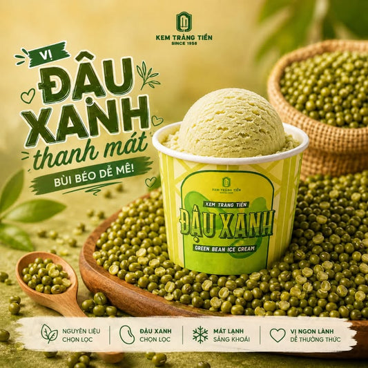 Kem Hộp 95G Đậu Xanh - Vị Ngọt Dịu Thanh Mát Giữa Sài Gòn