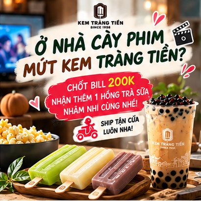 Cùng Kem Tràng Tiền và Hồng Trà Sữa Nhâm Nhi Tại Nhà