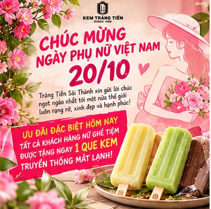 Chúc Mừng Ngày Phụ Nữ Việt Nam 20/10 Từ Kem Tràng Tiền Sài Thành