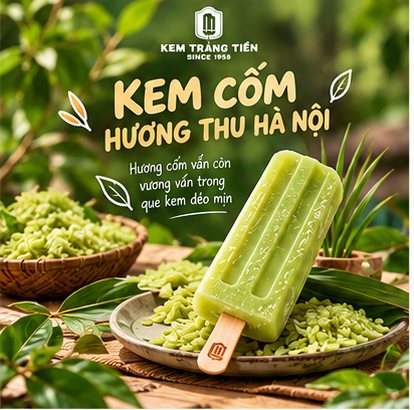 Hương Cốm Thu Hà Nội Trong Que Kem Dẻo Mịn Tại Kem Tràng Tiền Sài Thành